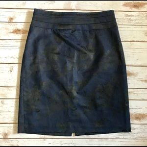 H&M Blue Pencil Skirt w/Floral design
